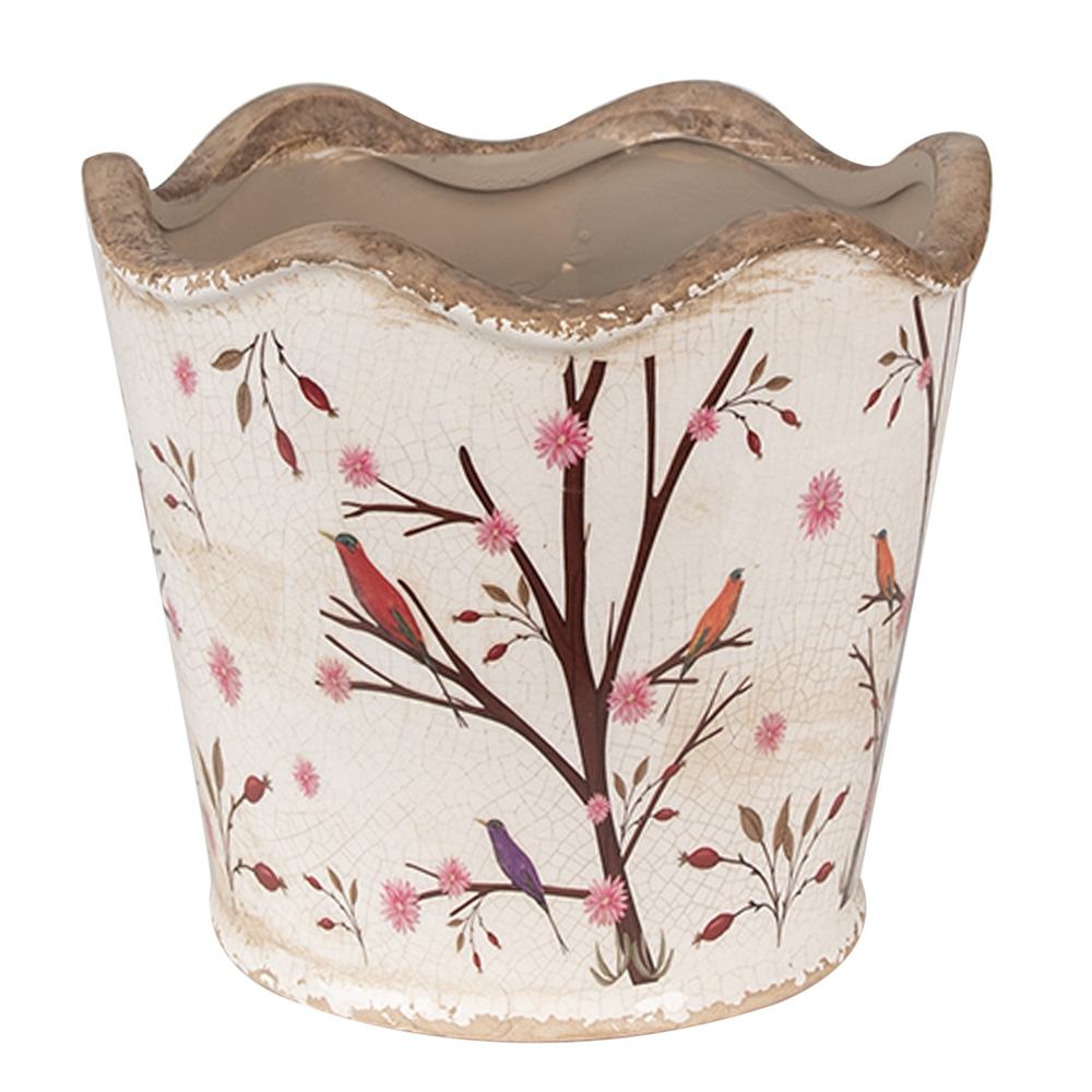 Clayre & Eef   | Bloempot Binnen Beige Bruin ø 16x15 cm | 6CE1644