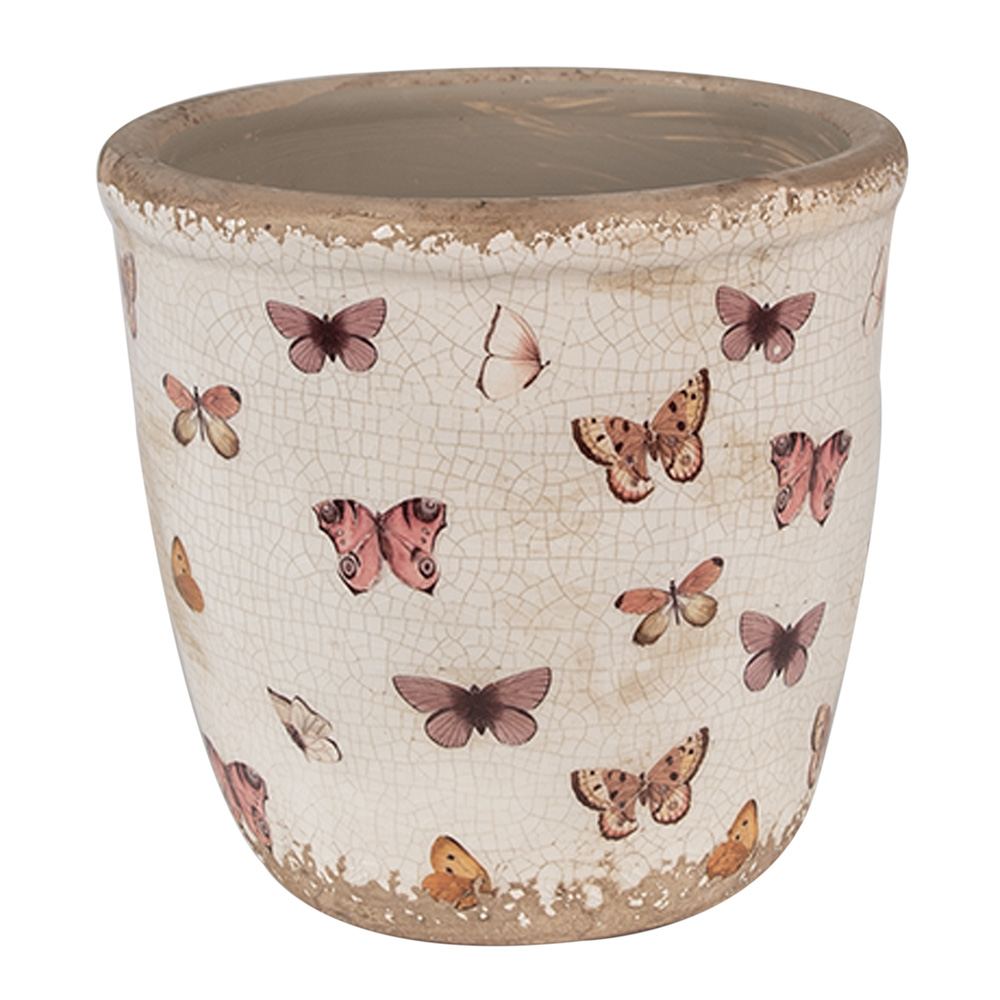 Clayre & Eef   | Bloempot Binnen Beige ø 15x14 cm | 6CE1661M