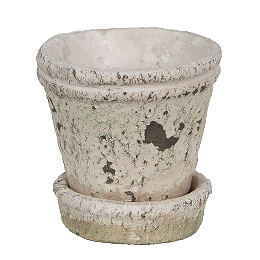Clayre & Eef   | Bloempot Binnen Beige ø 9x9 cm | 6TE0503S