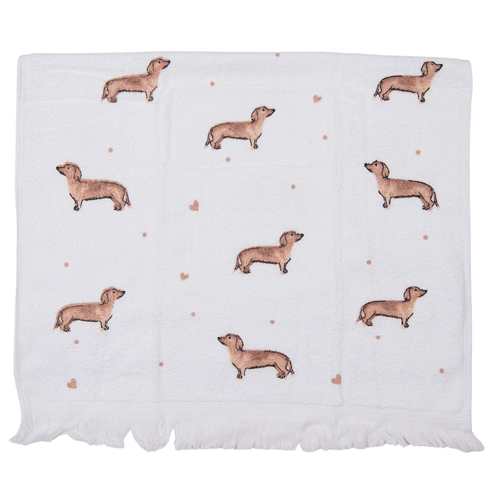Clayre & Eef   | Gastendoekje Beige, Bruin 40x66 cm | CTDHL1