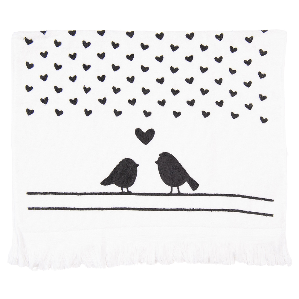 Clayre & Eef   | Gastendoekje Zwart, Wit 40x66 cm | CTLBS