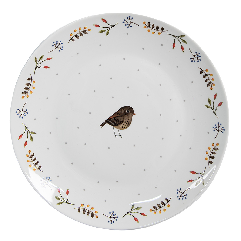 Clayre & Eef   | Servies Ontbijtbord Wit ø 20x2 cm | SPYDP