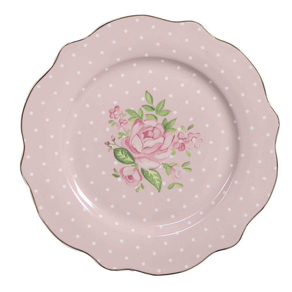 Clayre & Eef   | Servies Ontbijtbord Roze ø 20x2 cm | SWRDP-1