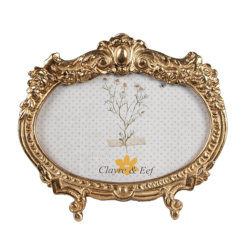 Clayre & Eef   | Fotolijst Goudkleurig 17x2x15 cm / 10x15 cm | 2F1144