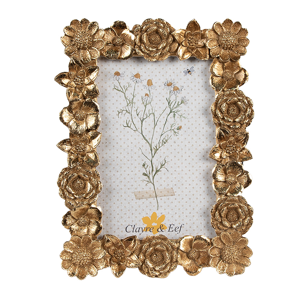 Clayre & Eef   | Fotolijst Goudkleurig 15x3x21 cm / 10x15 cm | 2F1155