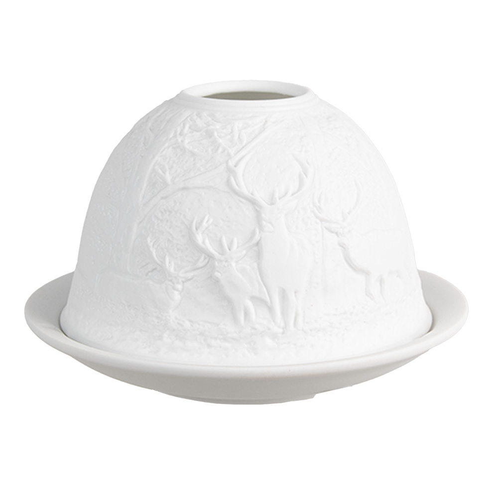 Clayre & Eef   | Theelichthouder Wit ø 12x8 cm | 6CE1818