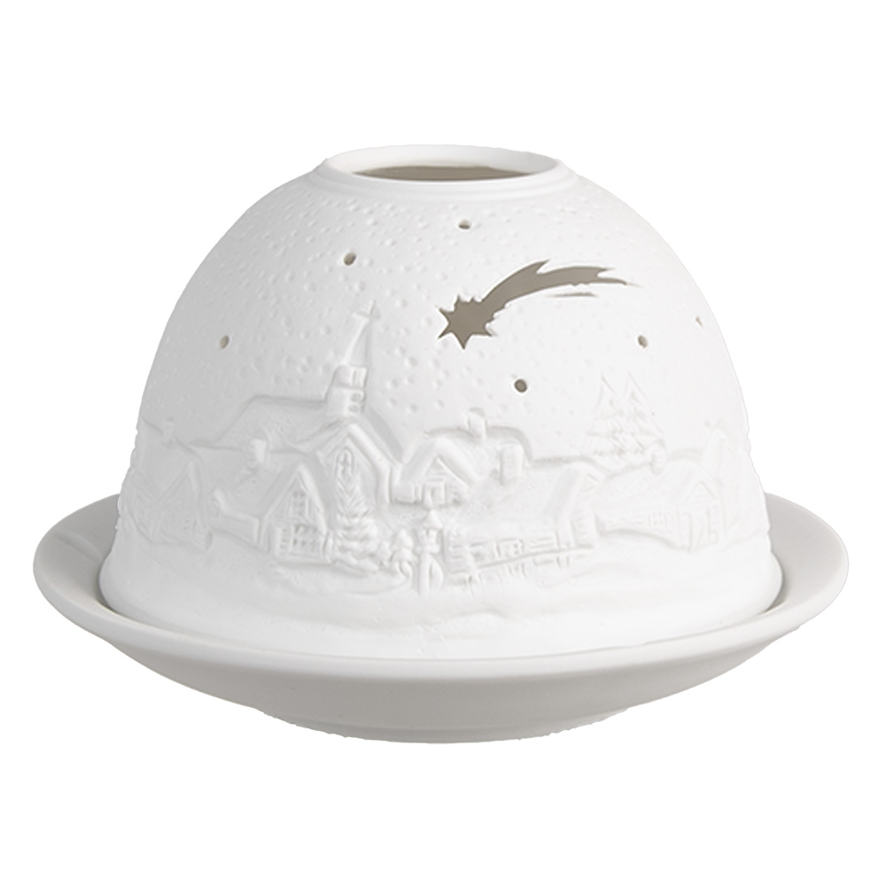 Clayre & Eef   | Theelichthouder Wit ø 12x8 cm | 6CE1819