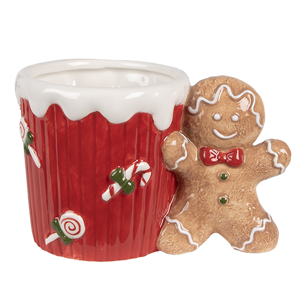 Clayre & Eef   | Mok Rood Bruin 15x10x10 cm / 350 ml | 6CEMU0160