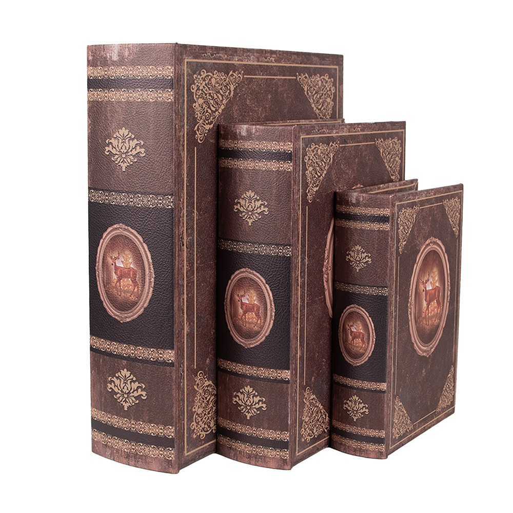 Clayre & Eef   | Opbergdoos Bruin (3) 27x22x7 / 22x17x6 / 17x12x4 cm | 65691