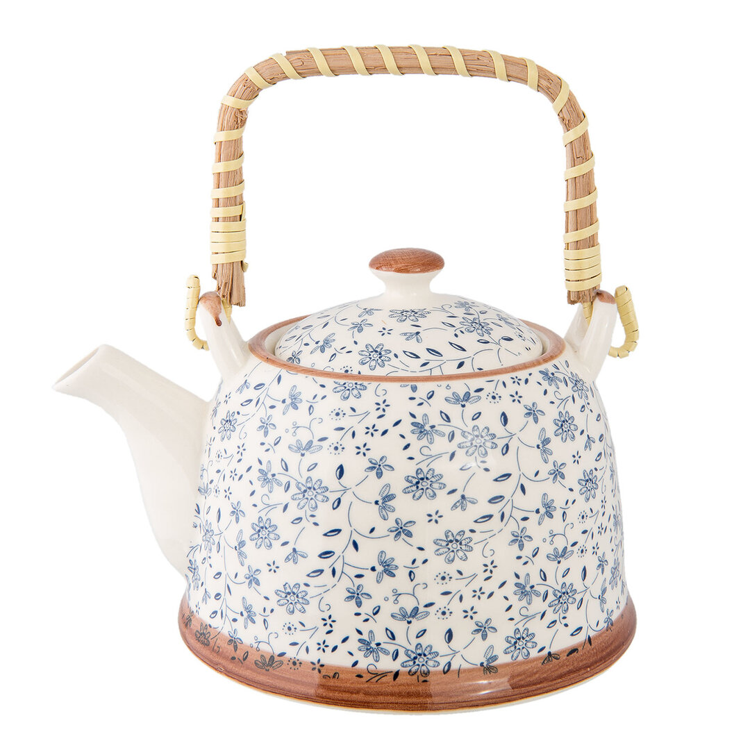 Clayre & Eef   | Theepot met Filter Blauw 18x14x12 cm / 700 ml | 6CETE0012