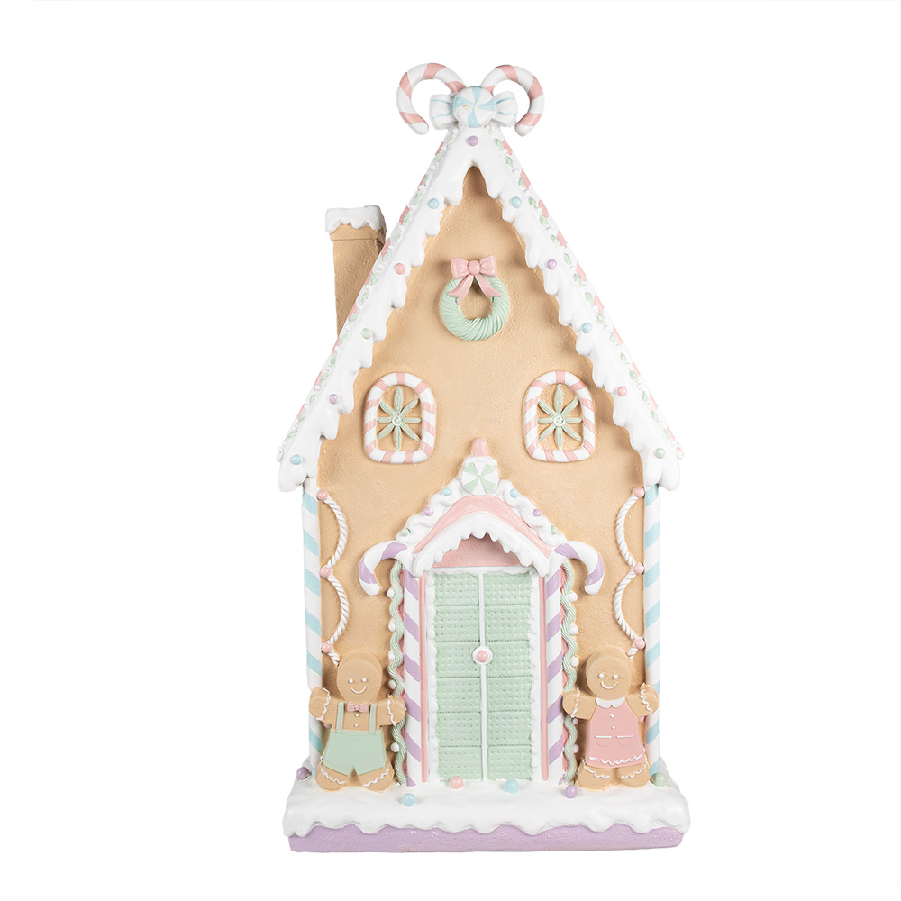 Clayre & Eef   | Decoratie Huis Bruin Roze 50x15x93 cm | 5PR0137