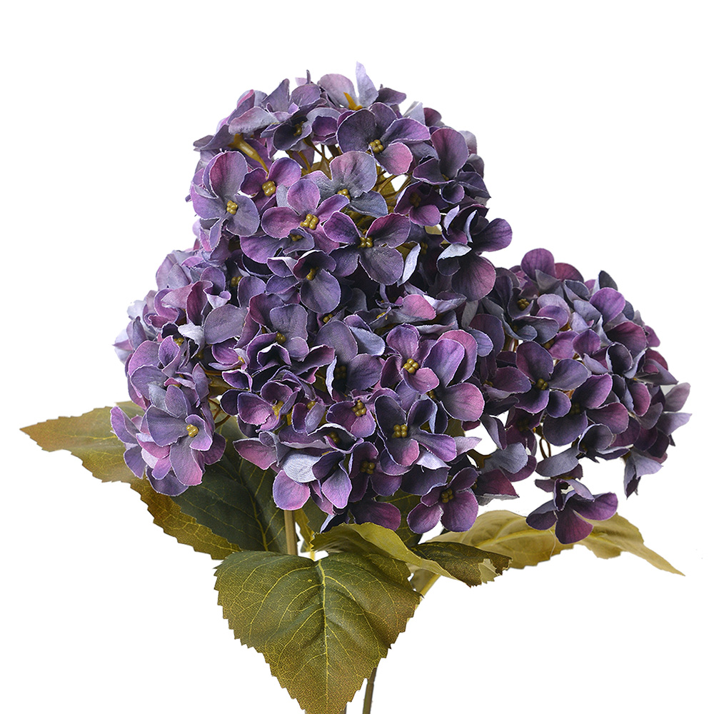 Clayre & Eef   | Kunstbloem Hortensia Paars Groen 18x16x44 cm | 6PL0304