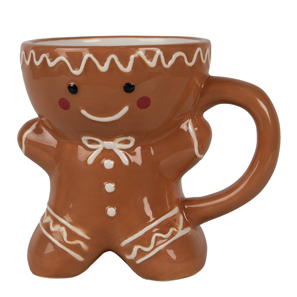 Clayre & Eef   | Mok Bruin 13x9x11 cm / 325 ml | 6CE1783