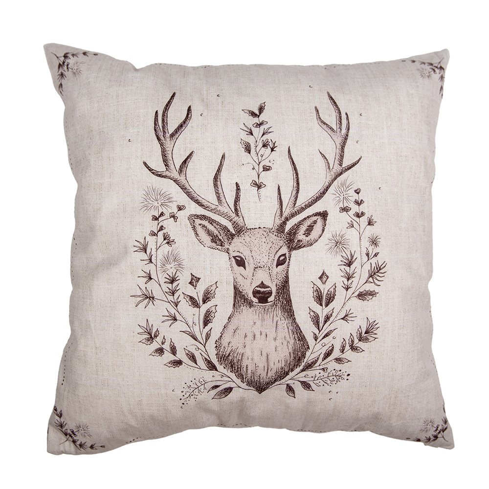 Clayre & Eef   | Kussenhoes Beige Bruin 45x45 cm | GTW21