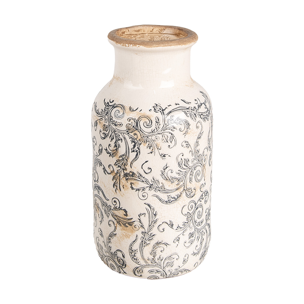 Clayre & Eef   | Vaas Beige Grijs ø 14x26 cm | 6CE1927M