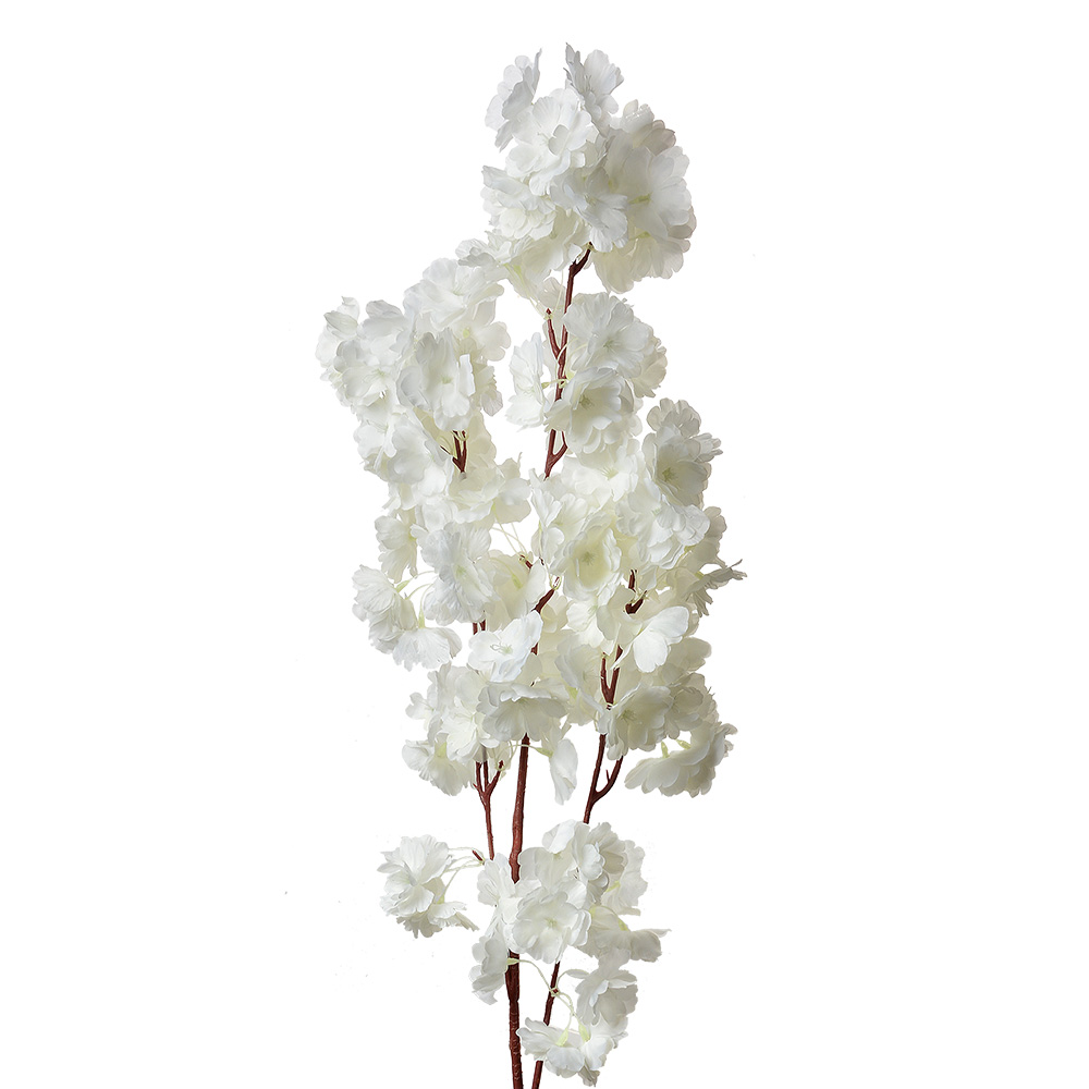 Clayre & Eef   | Decoratie tak met bloemen Wit 24x8x100 cm | 5PL0118W