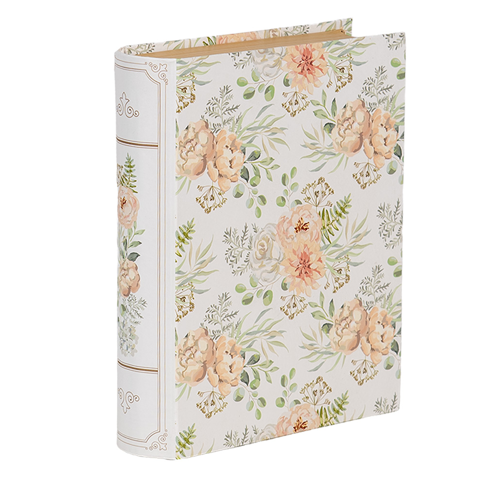 Clayre & Eef   | Doos in boekvorm Wit Groen 17x14x5 cm | 66017