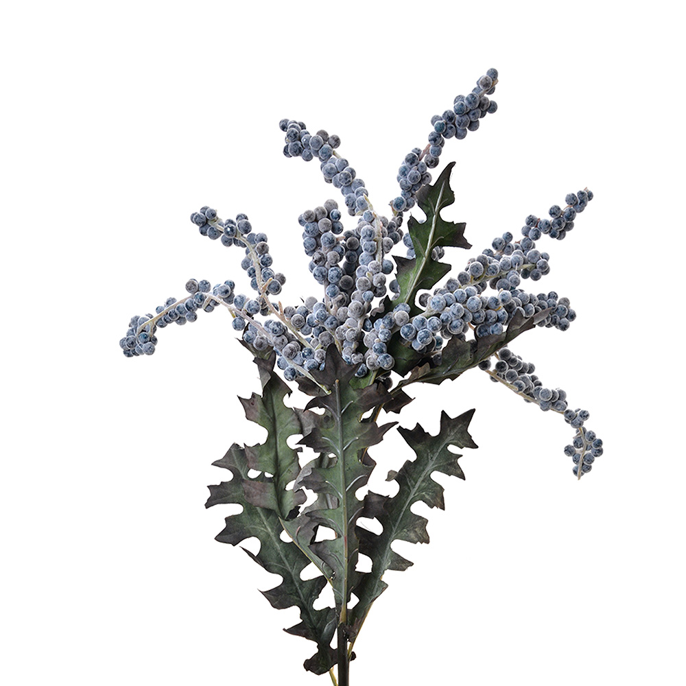 Clayre & Eef   | Decoratie tak met bloemen Blauw Groen 20x20x103 cm | 6PL0329