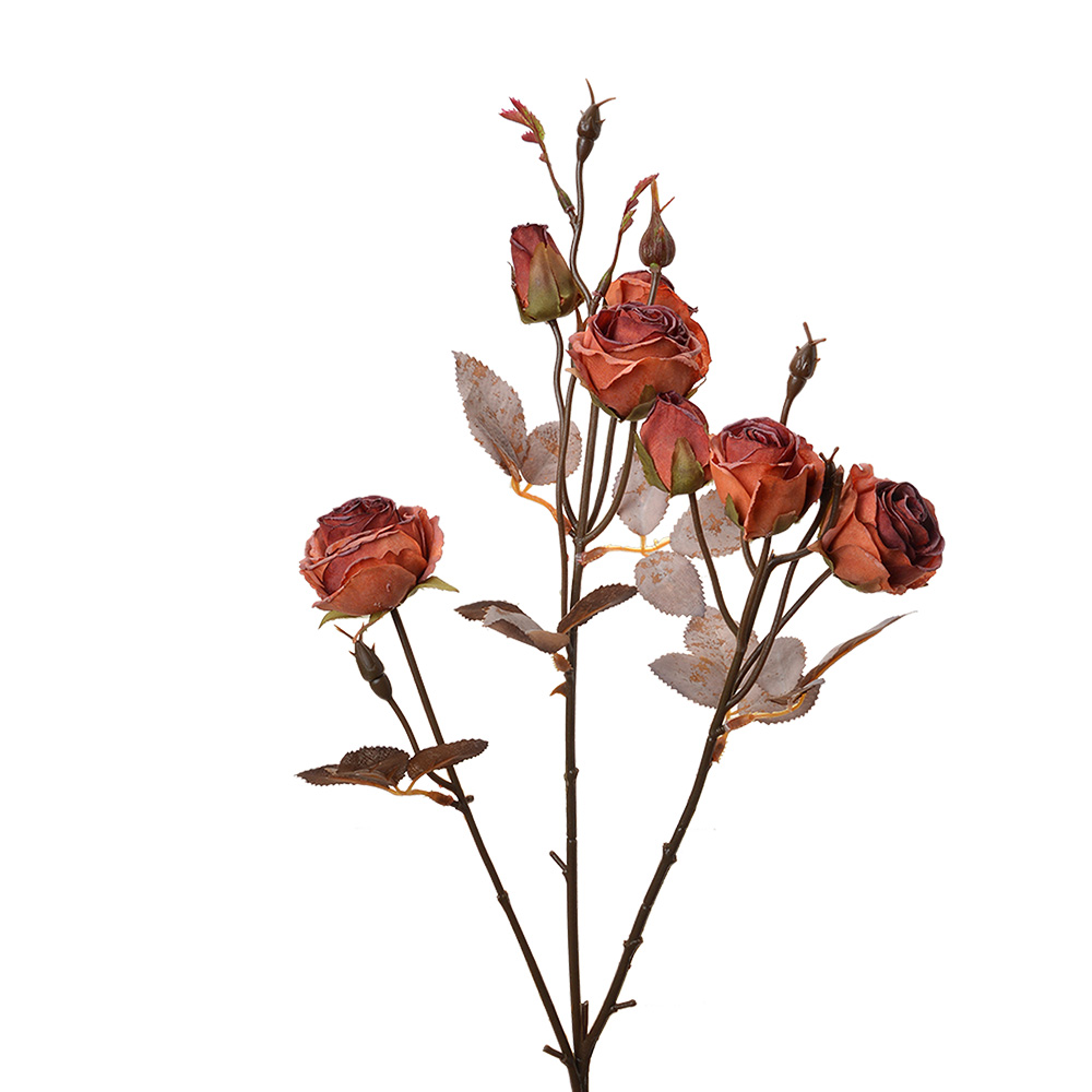 Clayre & Eef   | Decoratie tak met bloemen Oranje Bruin 16x9x73 cm | 6PL0330P