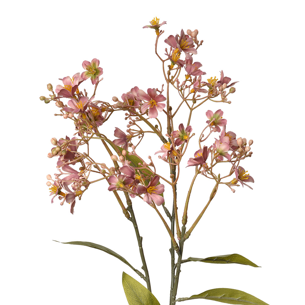 Clayre & Eef   | Decoratie tak met bloemen Roze Groen 15x7x70 cm | 5PL0122P