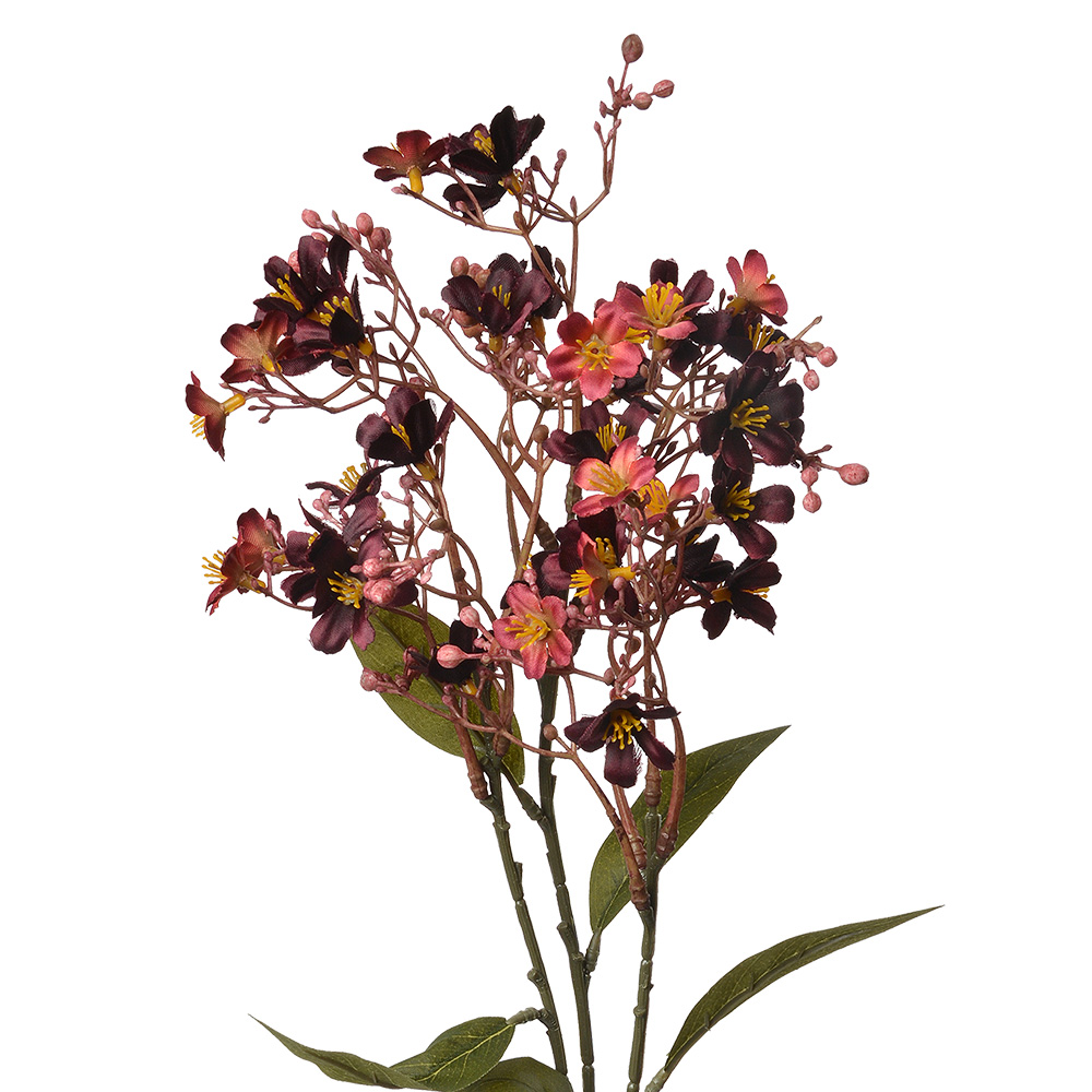Clayre & Eef   | Decoratie tak met bloemen Rood Groen 15x7x70 cm | 5PL0122R