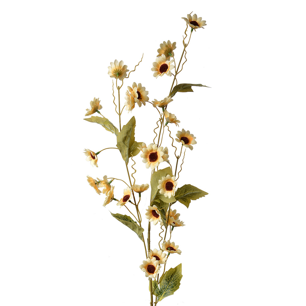 Clayre & Eef   | Decoratie tak met bloemen Geel Groen 25x6x107 cm | 5PL0134LY