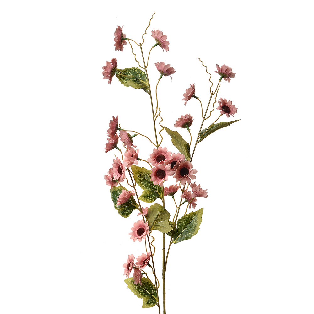 Clayre & Eef   | Decoratie tak met bloemen Oranje Groen 25x6x107 cm | 5PL0134O