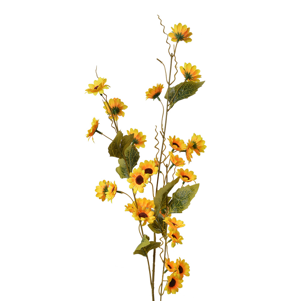 Clayre & Eef   | Decoratie tak met bloemen Geel Groen 25x6x107 cm | 5PL0134Y