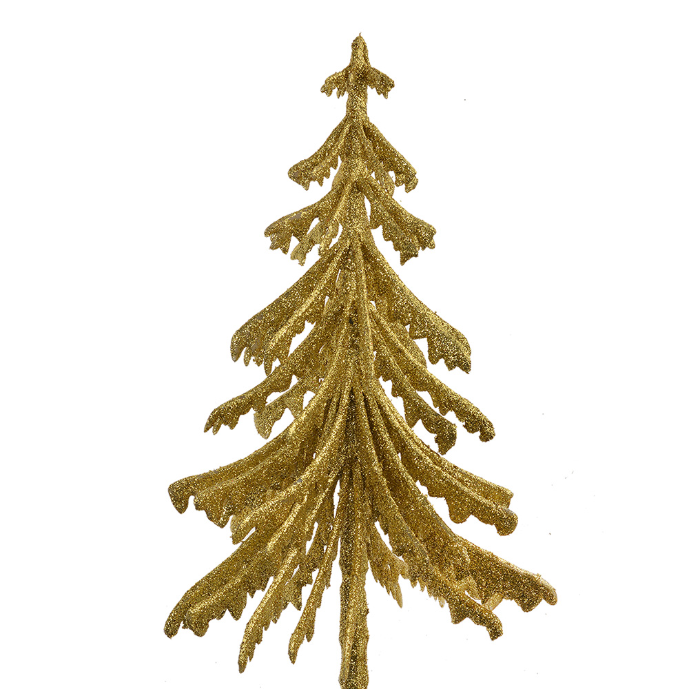 Clayre & Eef   | Kerstdecoratie Kerstboom Goudkleurig 17x8x37 cm | 65800