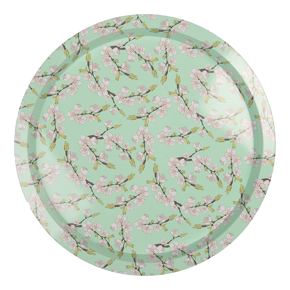 Clayre & Eef   | Decoratief Dienblad Groen ø 32x2 cm | 6BL0181