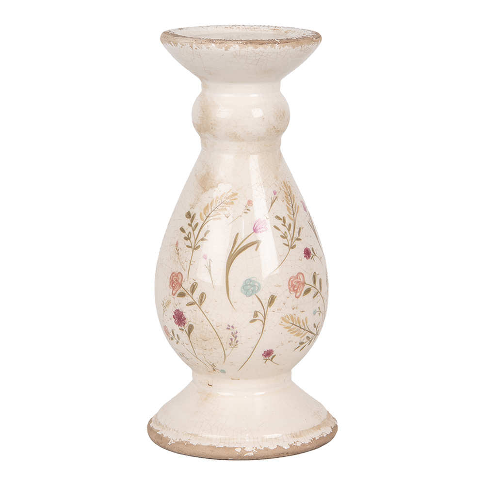 Clayre & Eef   | Kandelaar Beige Roze ø 12x26 cm | 6CE1945M