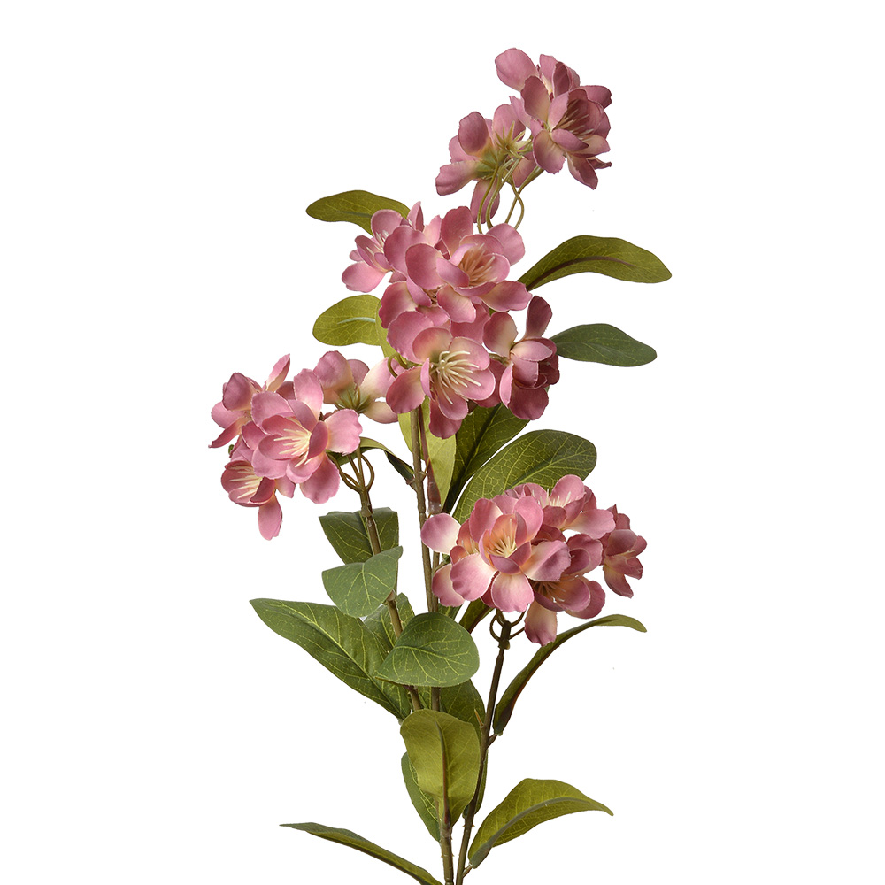Clayre & Eef   | Decoratie tak met bloemen Roze Groen 17x14x70 cm | 6PL0344P