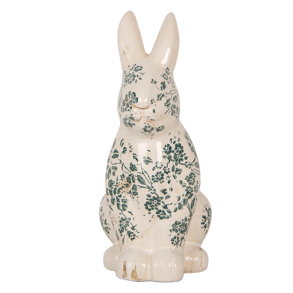 Clayre & Eef   | Decoratie Beeld Konijn Beige Groen 16x12x28 cm | 6CE1955L