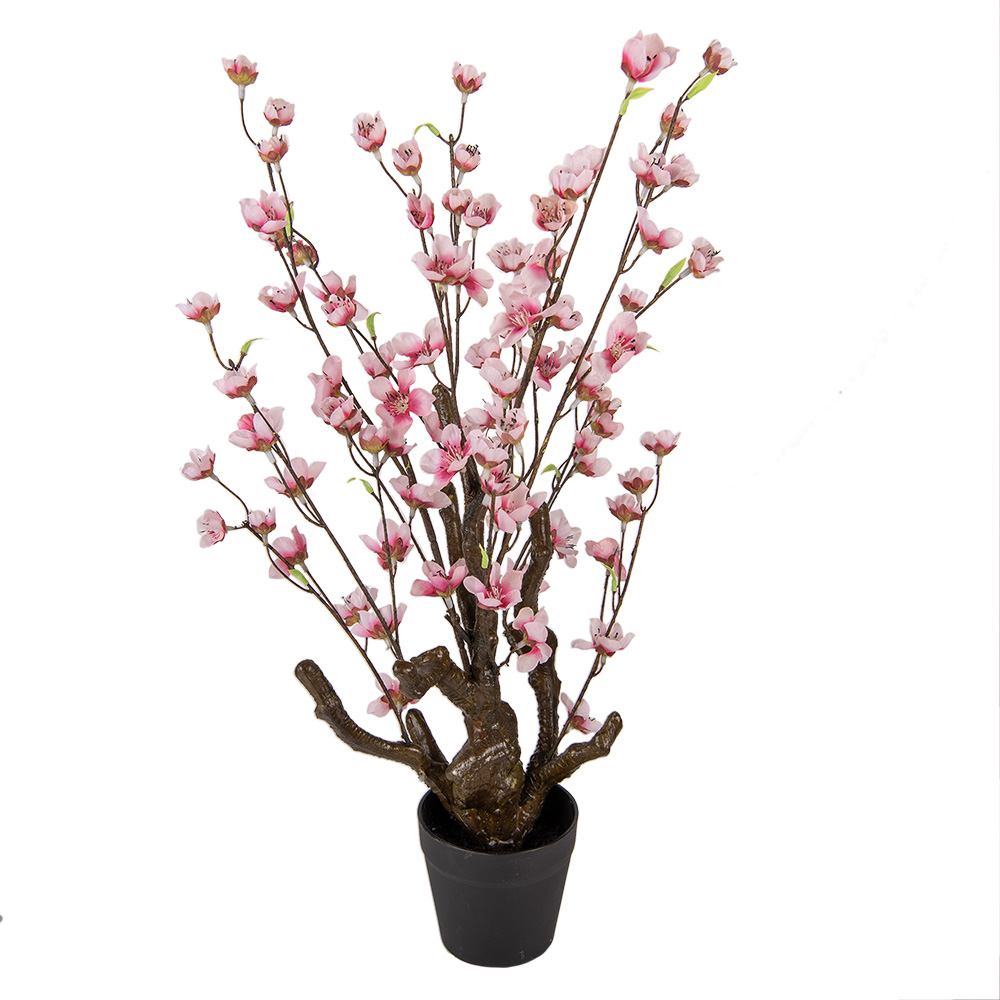Clayre & Eef   | Decoratie boom Bruin Roze 18x18x70 cm | 6PL0372