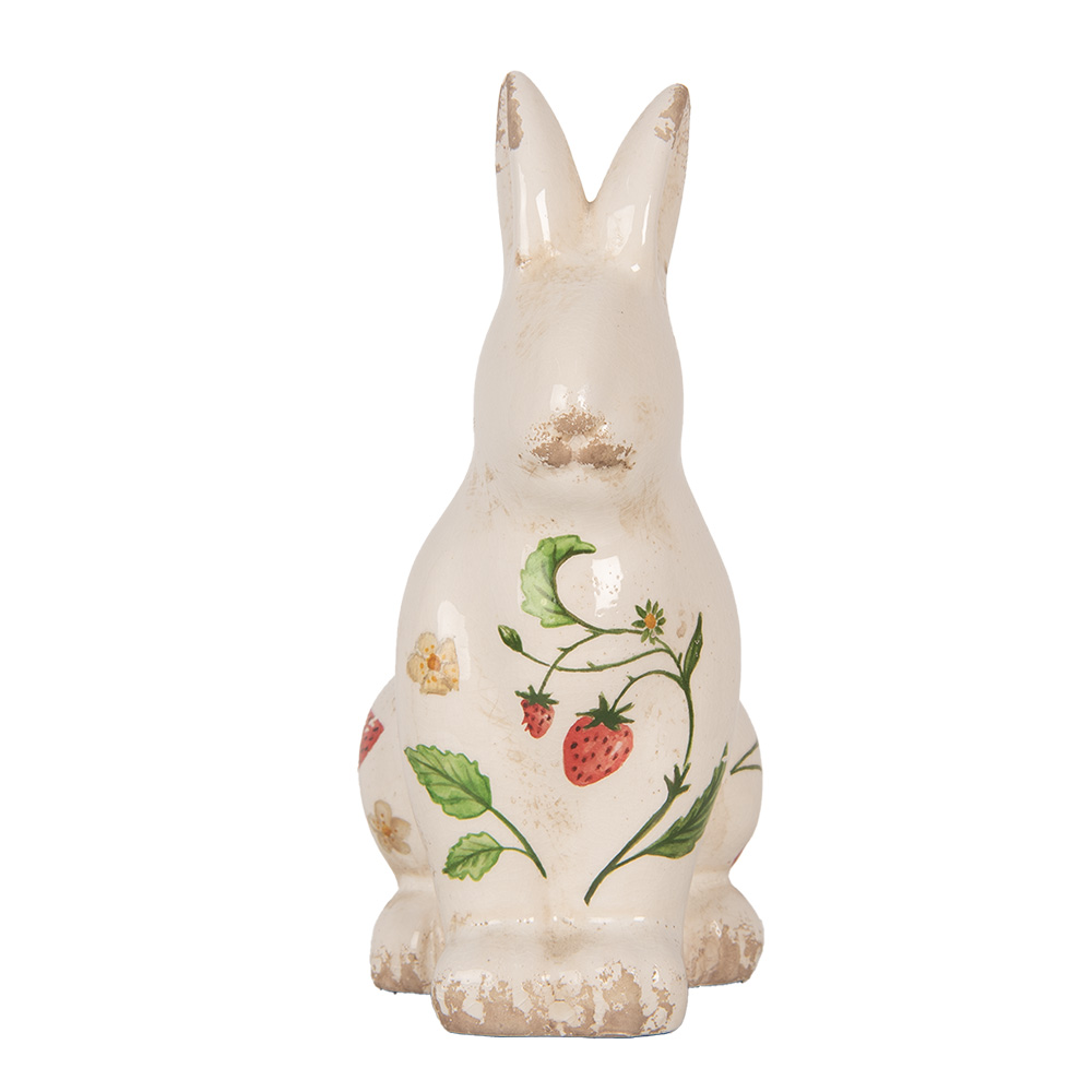 Clayre & Eef   | Decoratie Beeld Konijn Beige Rood 13x10x21 cm | 6CE1960M
