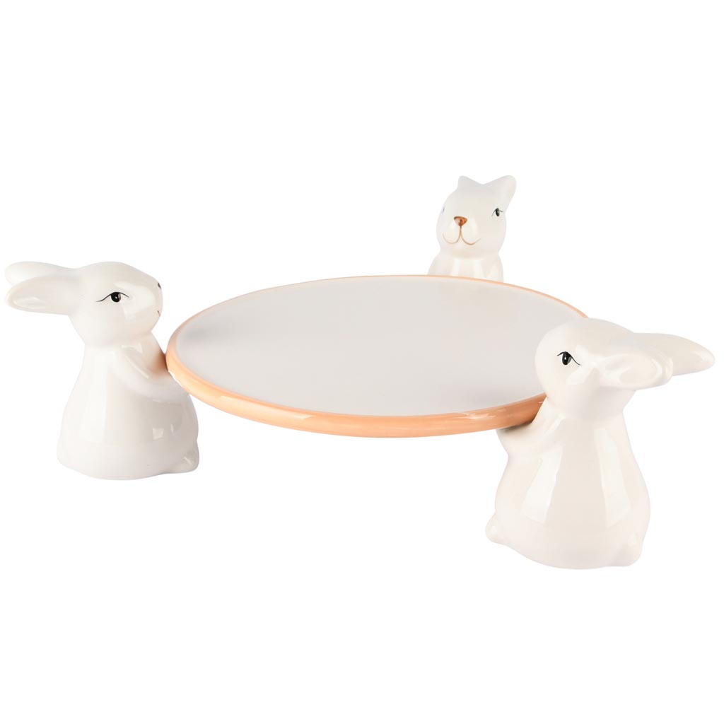 Dekoratief | Schaalttje m/bunnies, wit, keramiek, 30x28x10cm | A250915