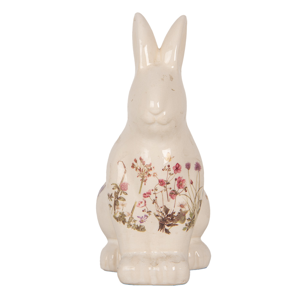 Clayre & Eef   | Decoratie Beeld Konijn Beige Roze 13x10x21 cm | 6CE1959M