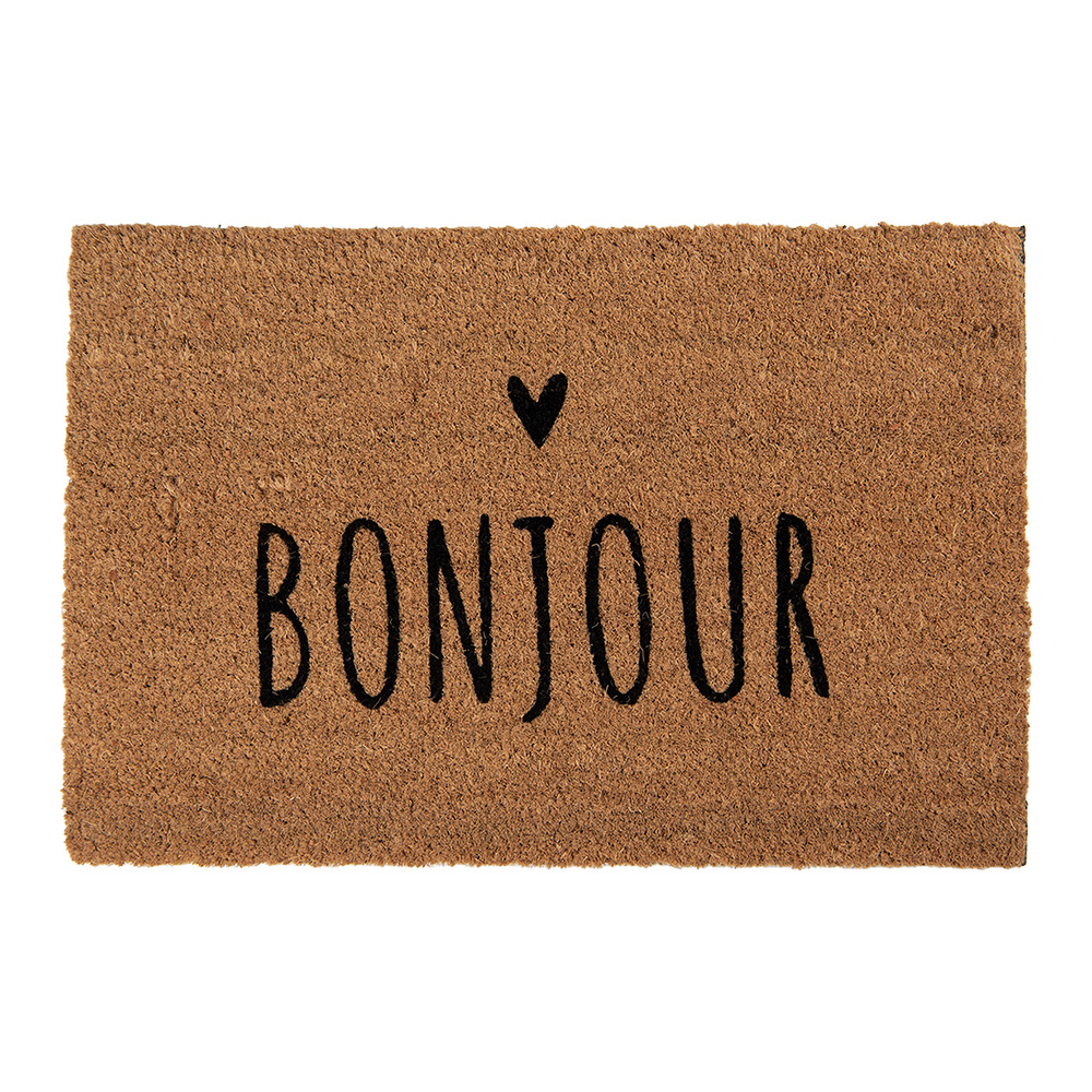 Clayre & Eef   | Deurmat Binnen Bruin Zwart 60x40x2 cm | MC257