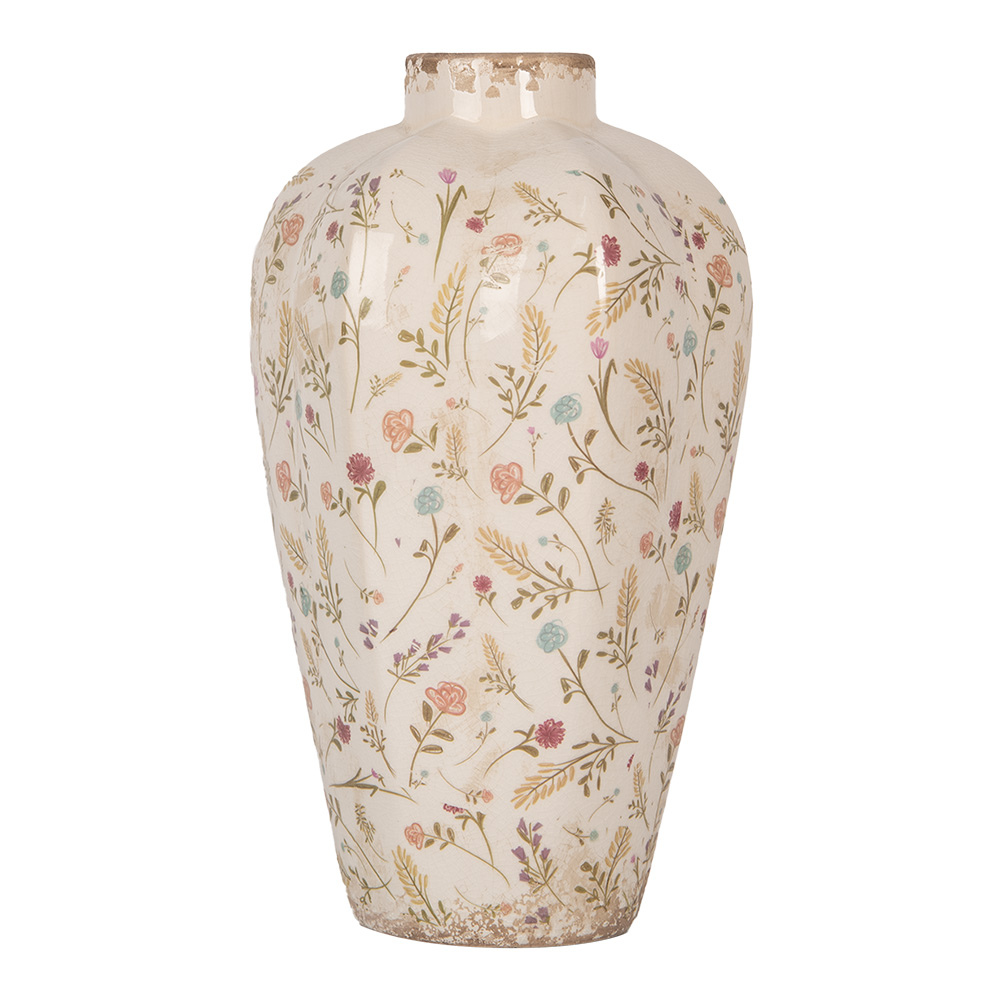 Clayre & Eef   | Vaas Beige Roze ø 21x34 cm | 6CE1937M