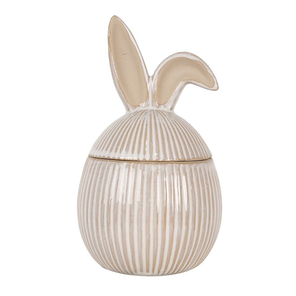 Clayre & Eef   | Voorraadpot Deksel Wit 12x12x21 cm | 6CE2012