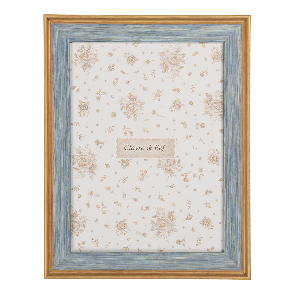 Clayre & Eef   | Fotolijst Blauw Bruin 19x2x24 cm / 15x20 cm | 2F1261L