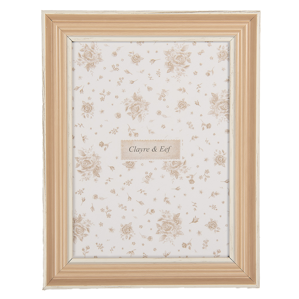 Clayre & Eef   | Fotolijst Bruin Beige 19x2x24 cm / 15x20 cm | 2F1262L