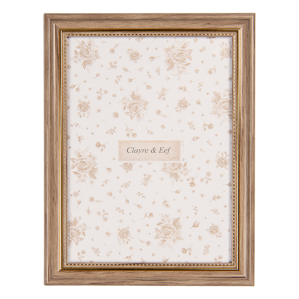 Clayre & Eef   | Fotolijst Bruin Goudkleurig 18x2x23 cm / 15x20 cm | 2F1264L