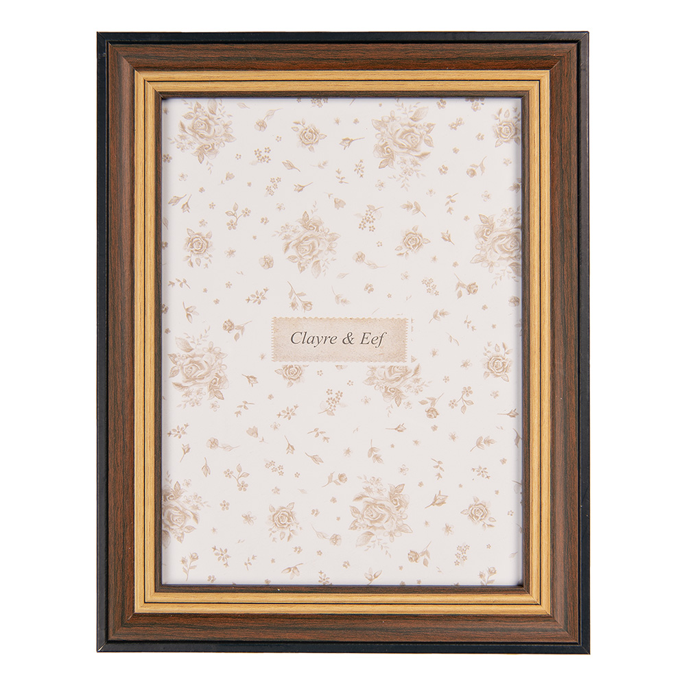 Clayre & Eef   | Fotolijst Bruin Zwart 17x2x22 cm / 13x18 cm | 2F1268M