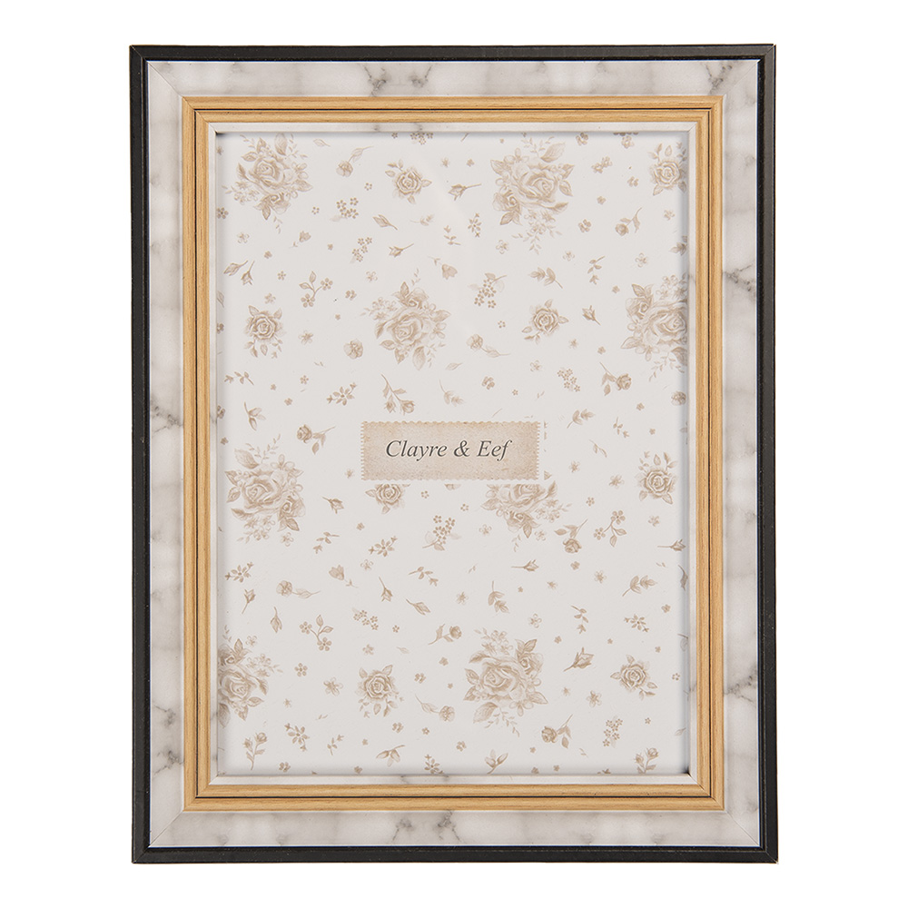 Clayre & Eef   | Fotolijst Grijs Zwart 17x2x22 cm / 13x18 cm | 2F1274M