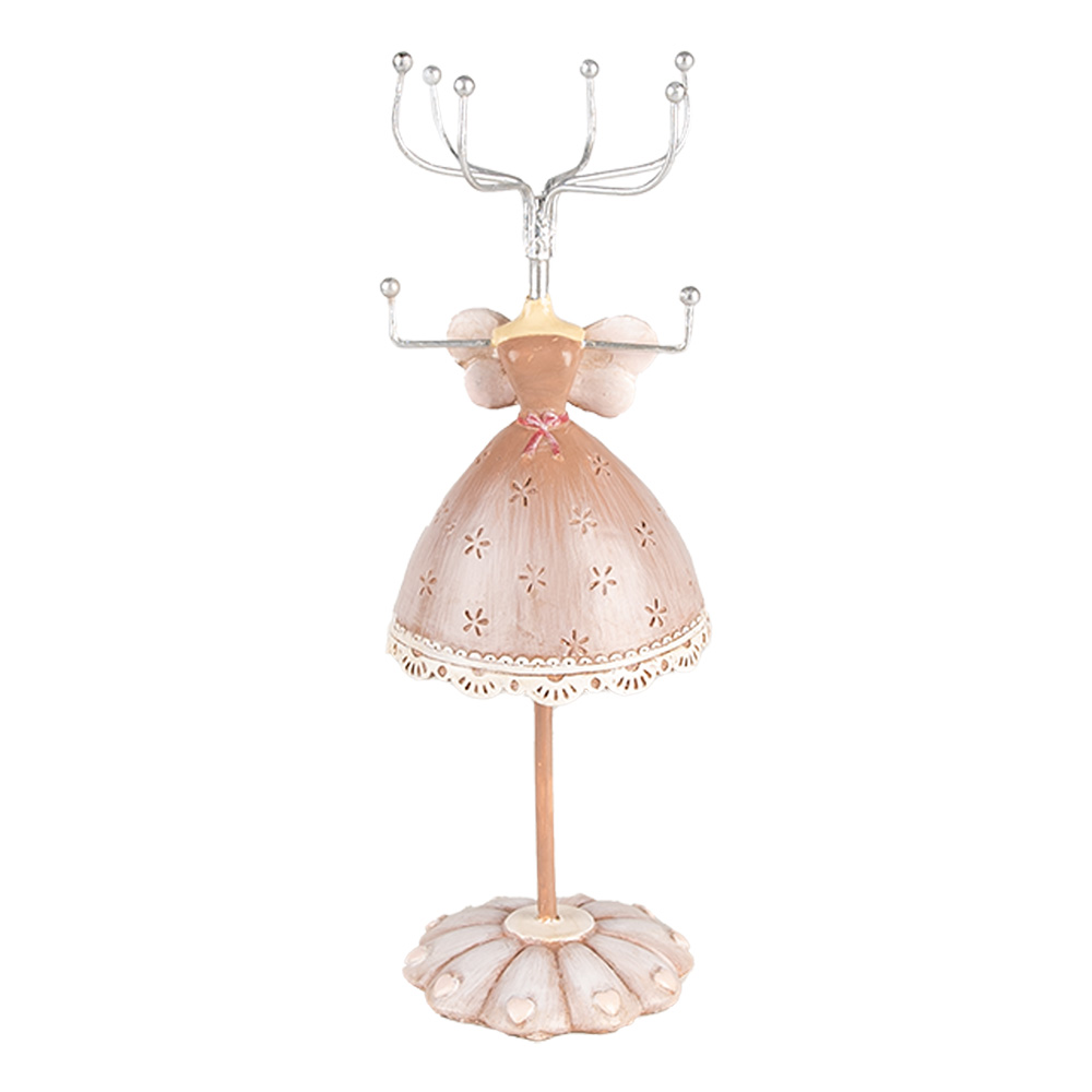 Clayre & Eef   | Sieradenhouder Beige ø 7x19 cm | 65876