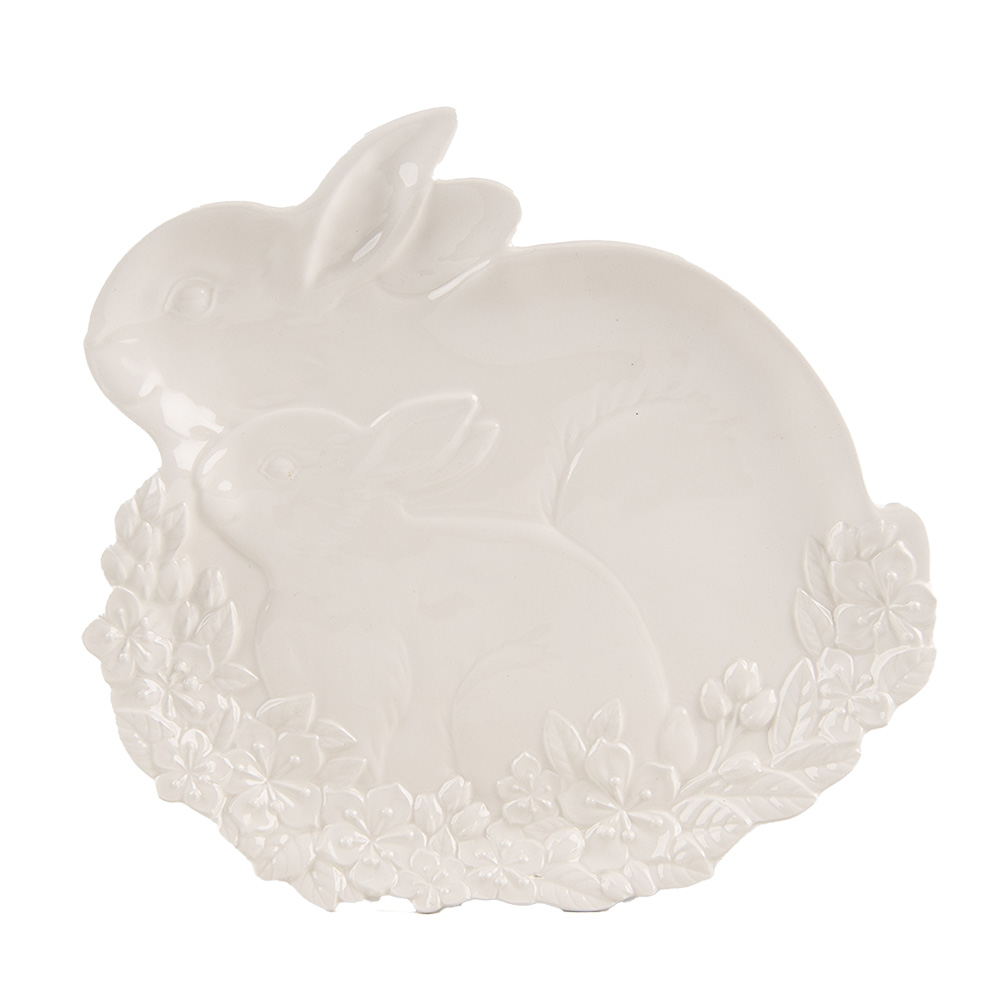Clayre & Eef   | Serveerschaal Wit 23x24x2 cm | 6CE2037