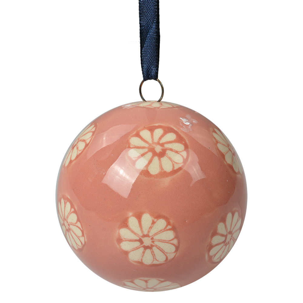 Clayre & Eef   | Decoratie Bal Roze Beige ø 6x6 cm | 6CE2104S