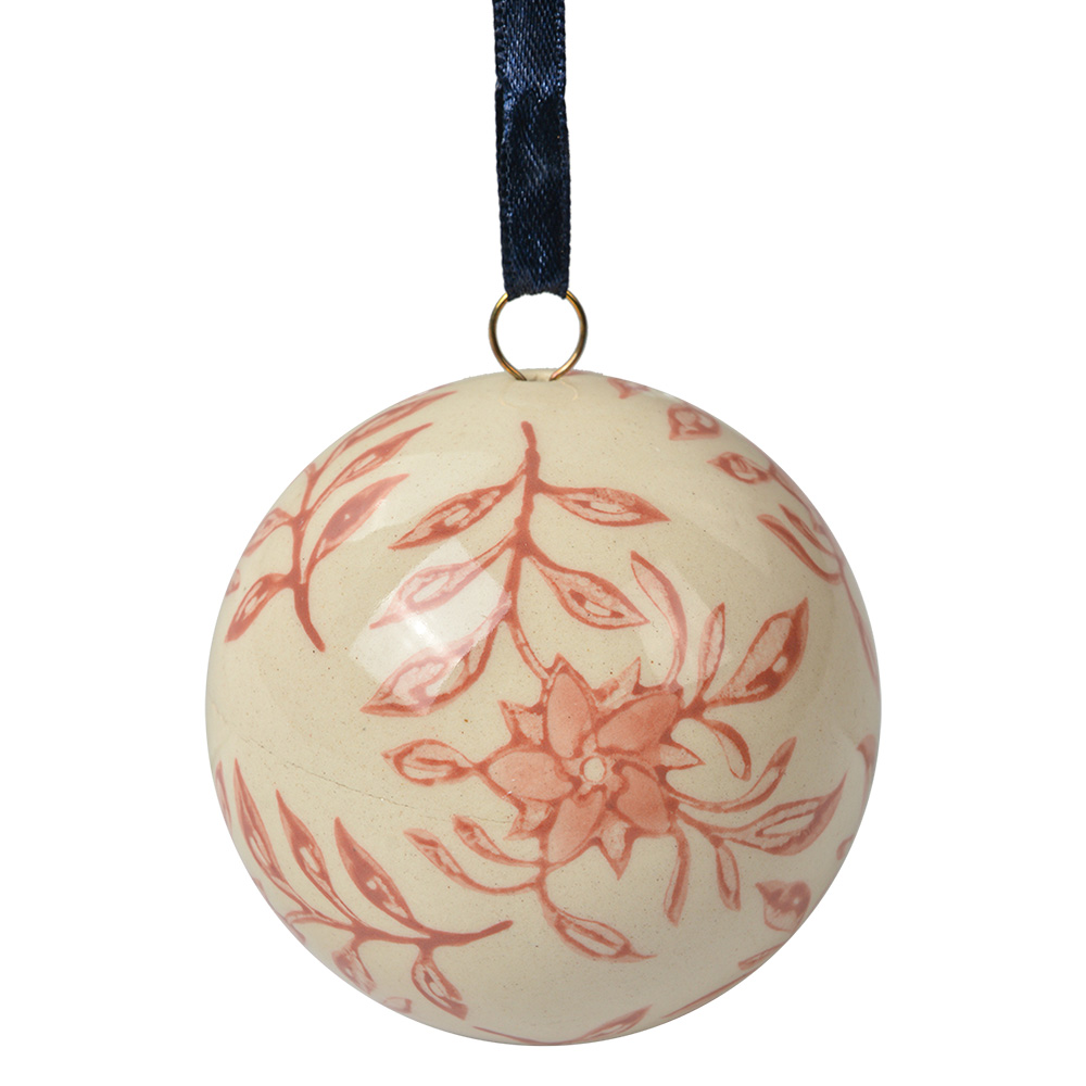 Clayre & Eef   | Decoratie Bal Beige Roze ø 6x6 cm | 6CE2105S