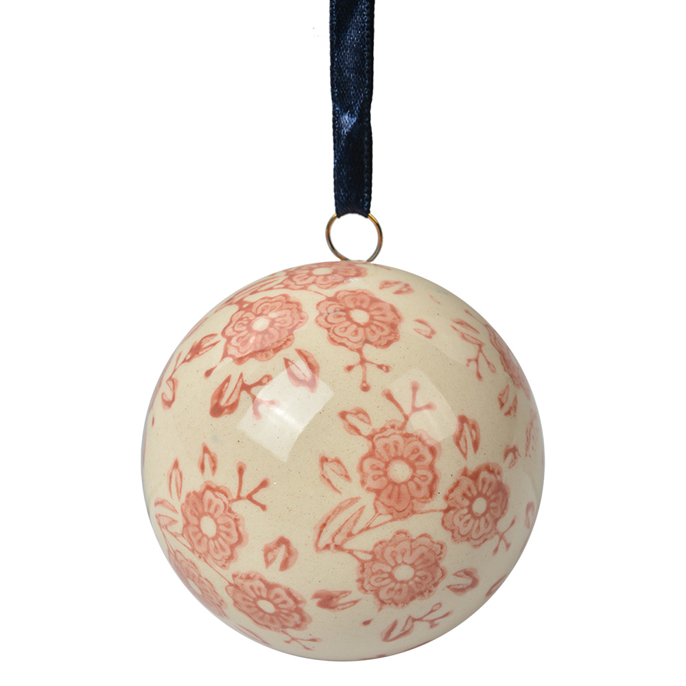 Clayre & Eef   | Decoratie Bal Beige Roze ø 6x6 cm | 6CE2106S